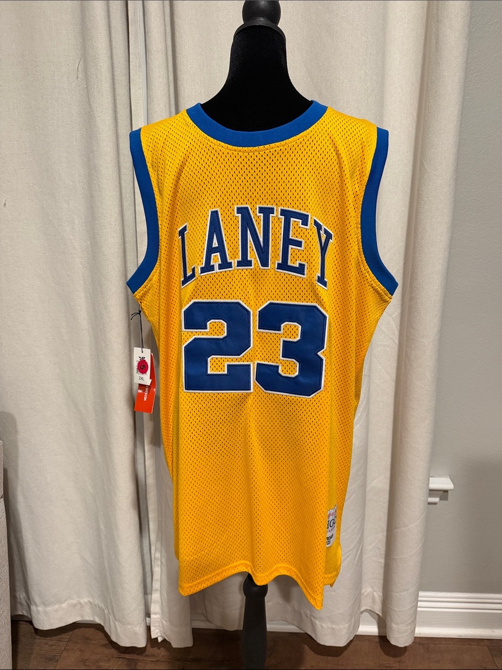 Laney #23 Basketball Jersey in Yellow and Blue